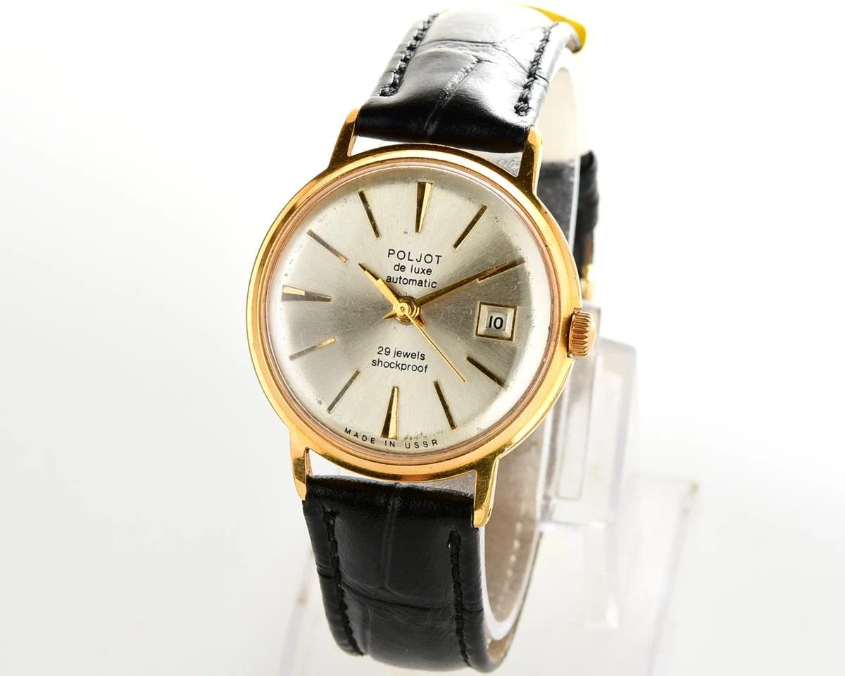 Beautiful automatic vintage gold-plated watch Poljot De Luxe!