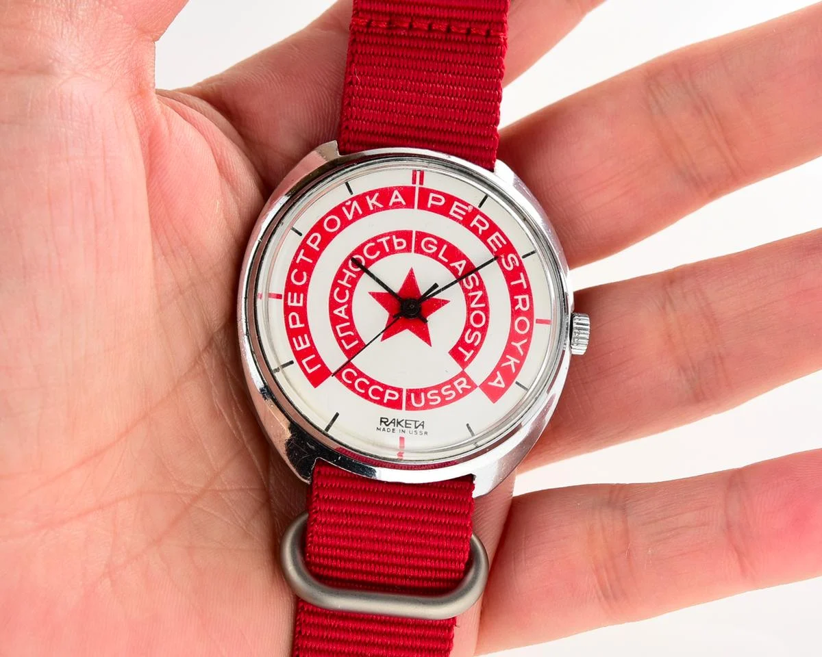 Soviet Raketa Glasnost Perestroika watch with package and passport!