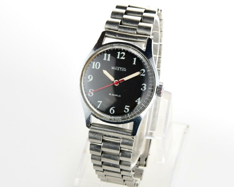 Soviet Wostok (Vostok) mechanical wrist watch with steel bracelet