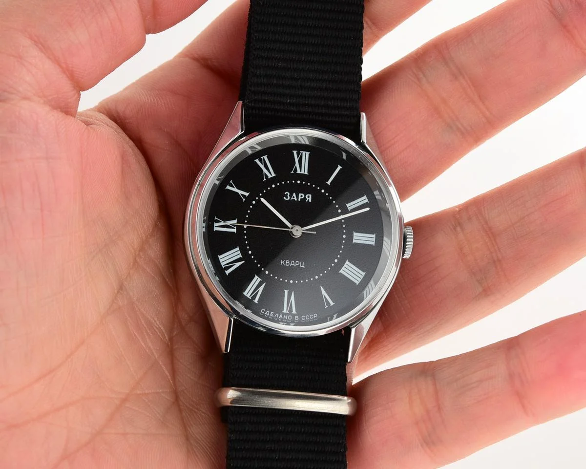 Zaria Soviet mechanical watch with quartz movement – New Old Stock (NOS)!