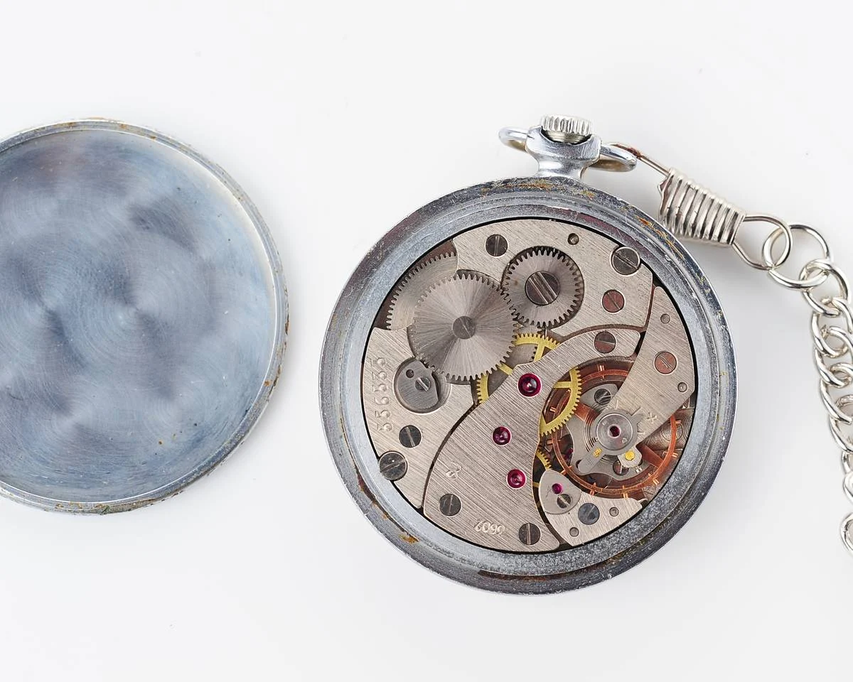 Molnija open face vintage Soviet pocket watch