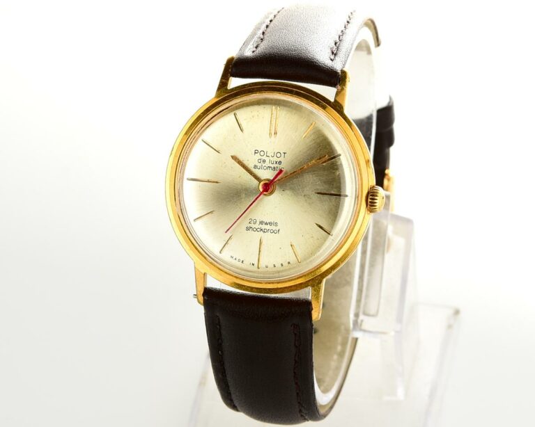 Beautiful automatic vintage gold-plated watch POLJOT DE LUXE!