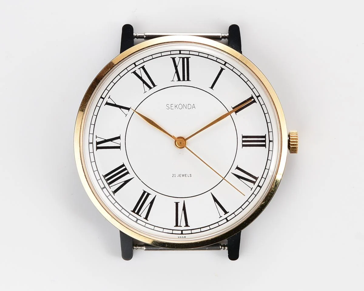 TIME CAPSULE: Large Soviet Sekonda (Zarya) mechanical wrist watch, New Old Stock (NOS)!