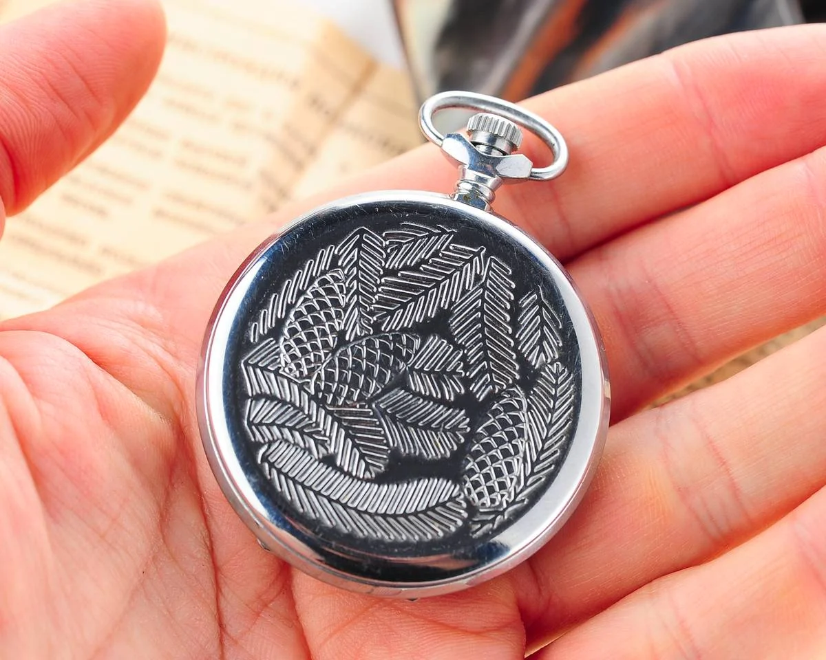 TIME CAPSULE: Molnija pocket watch with grouse bird - with engravings, New Old Stock!