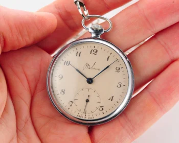 Molnija open face vintage Soviet pocket watch
