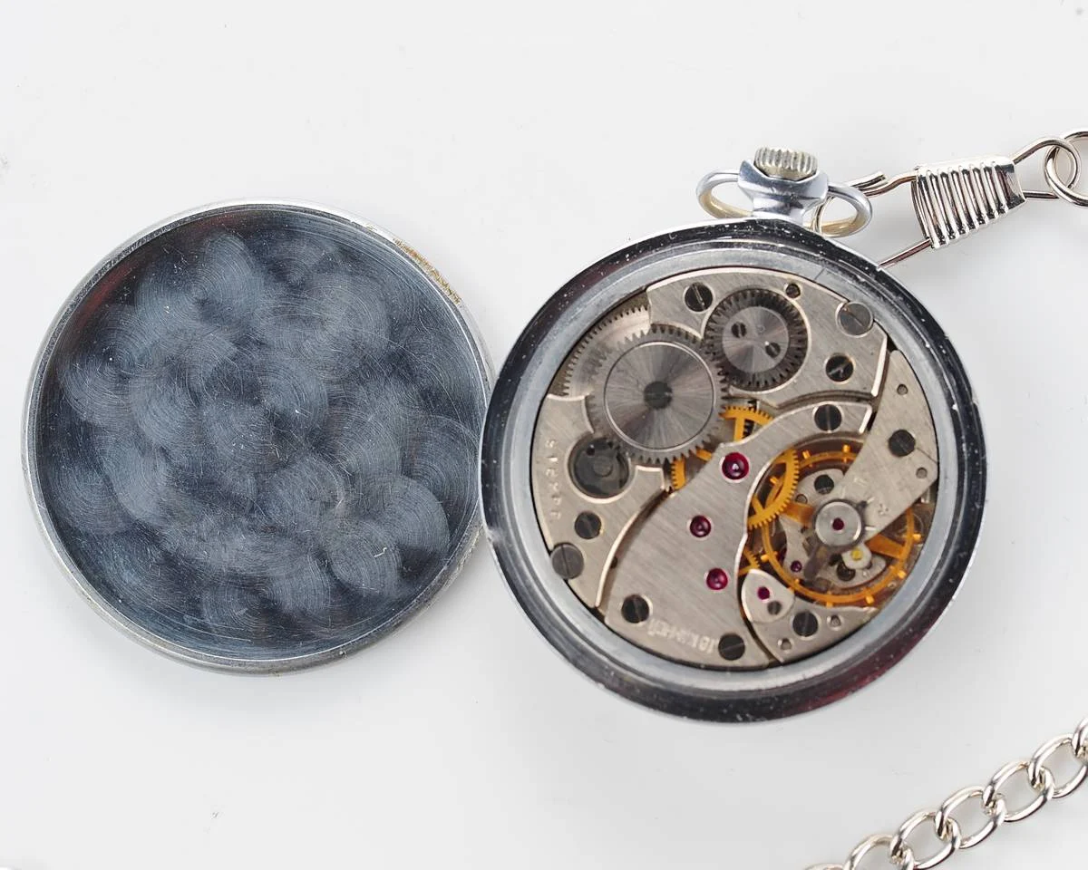 Molnija open face vintage Soviet pocket watch