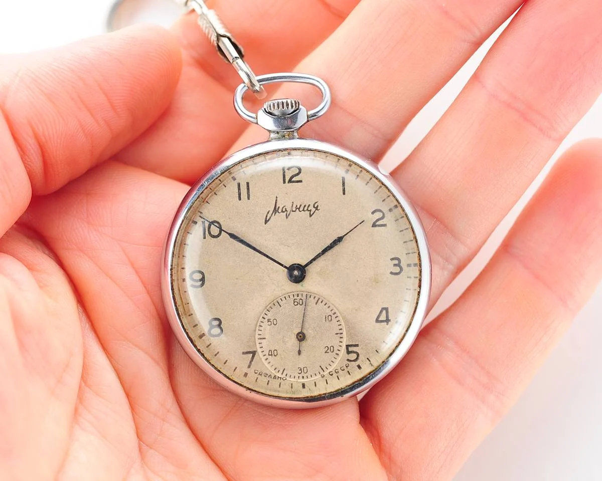 Molnija open face vintage Soviet pocket watch, 2nd quarter of 1966!