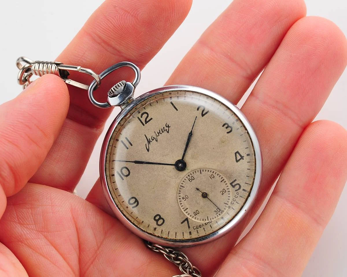 Molnija open face vintage Soviet pocket watch, 2nd quarter of 1966!