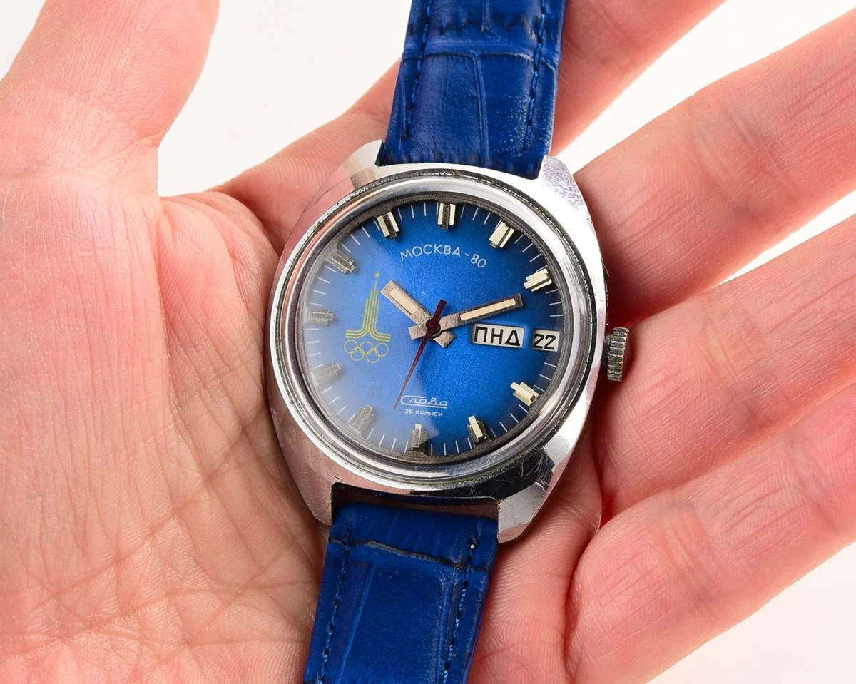 Soviet vintage Slava Moskwa 80 mechanical watch – Olympic 1980 edition!