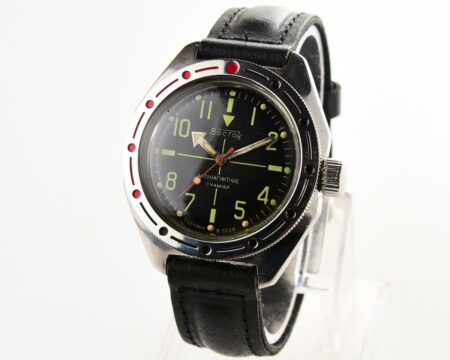 Black Vostok Amphibia mechanical watch