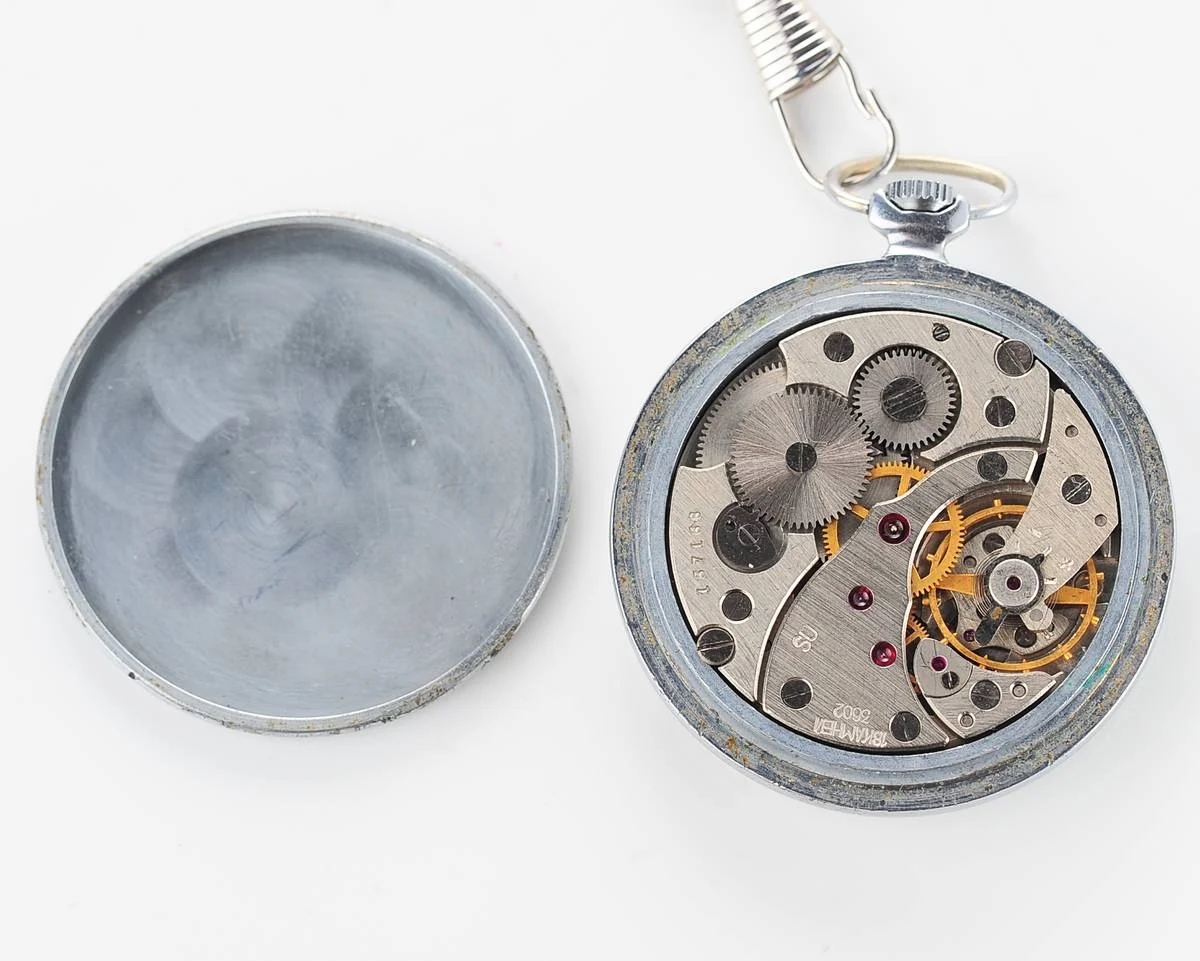Molnija open face vintage Soviet pocket watch