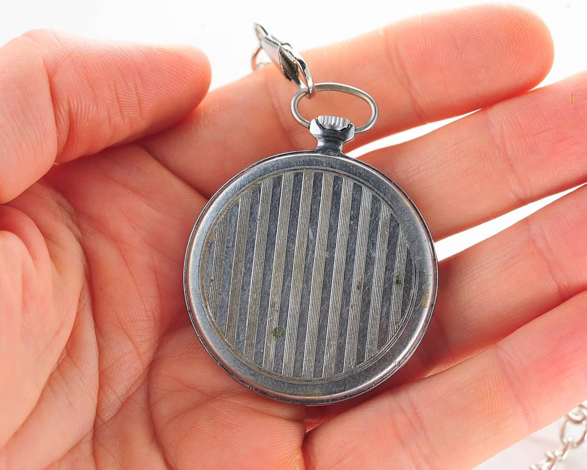Molnija open face vintage Soviet pocket watch