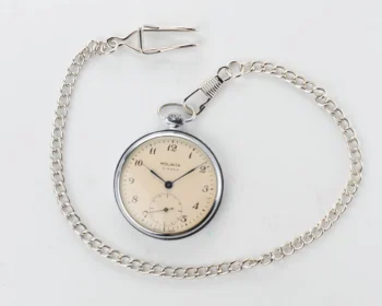 Molnija open face vintage Soviet pocket watch