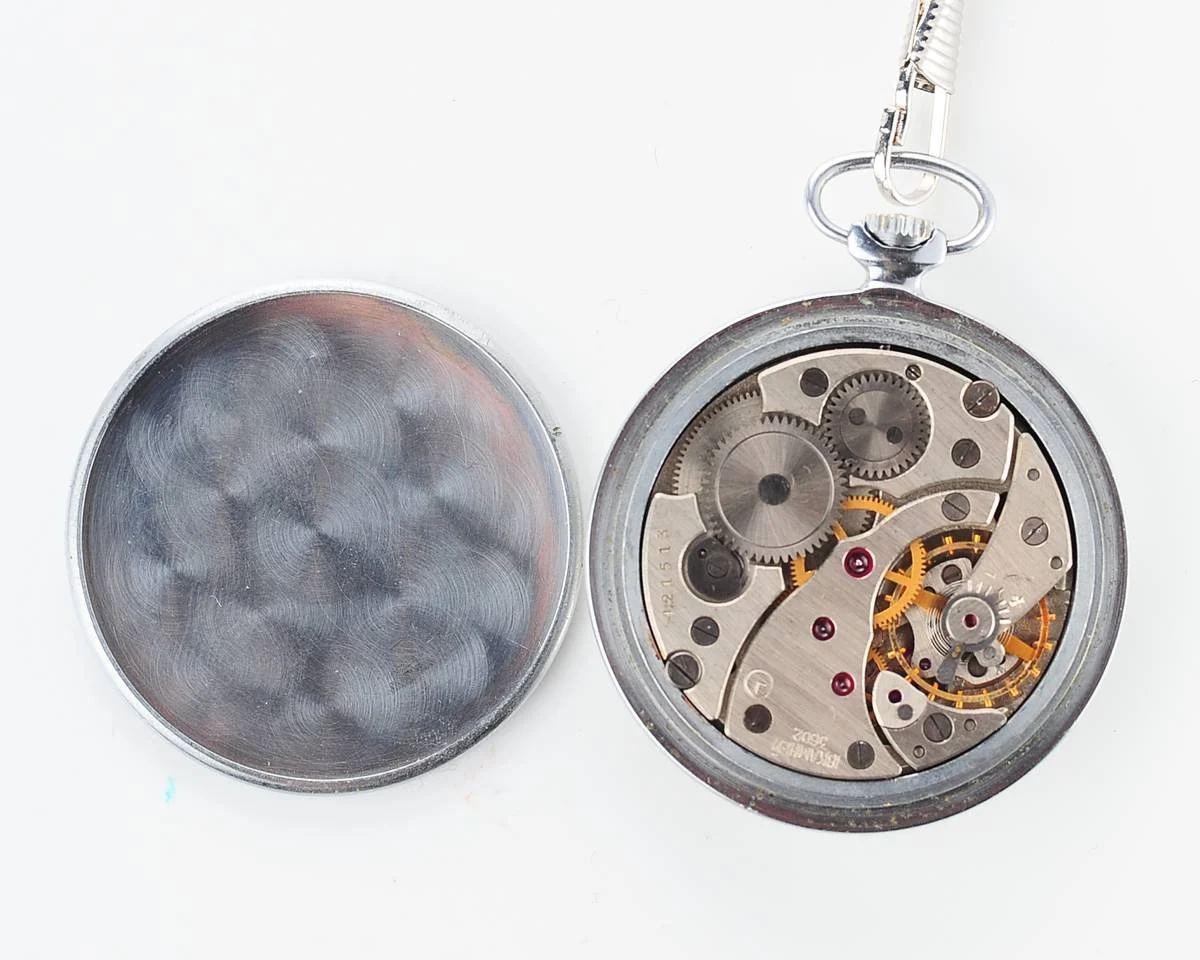 Molnija open face vintage Soviet pocket watch