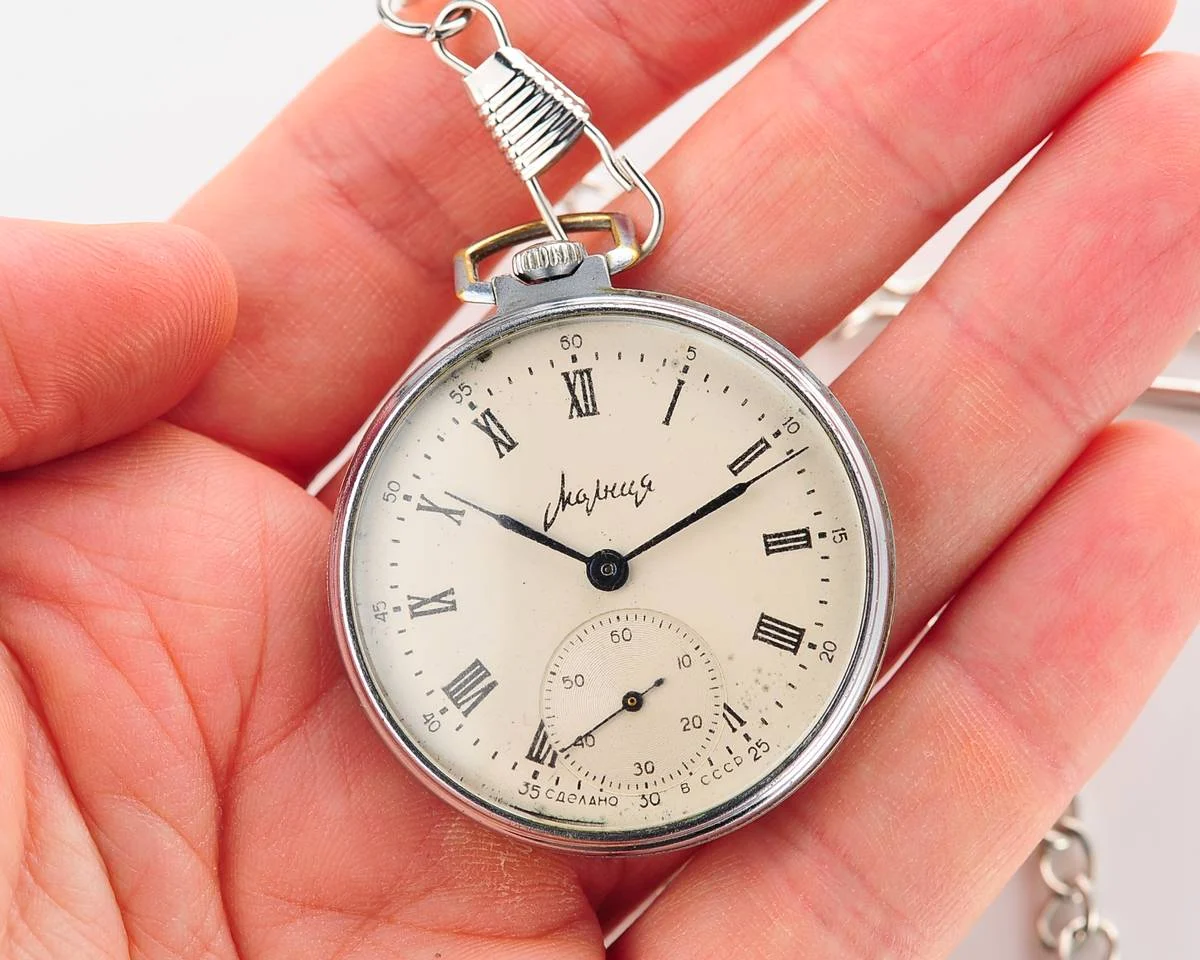 Molnija open face vintage Soviet pocket watch with precision balance!