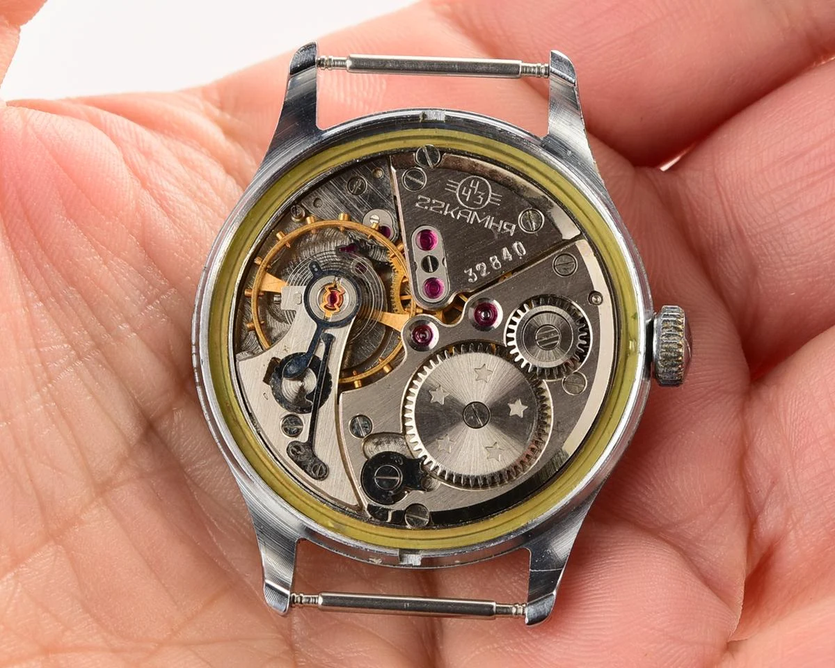 Soviet Volna 22 jewels vintage mechanical watch with NATO handmade genuine leather strap