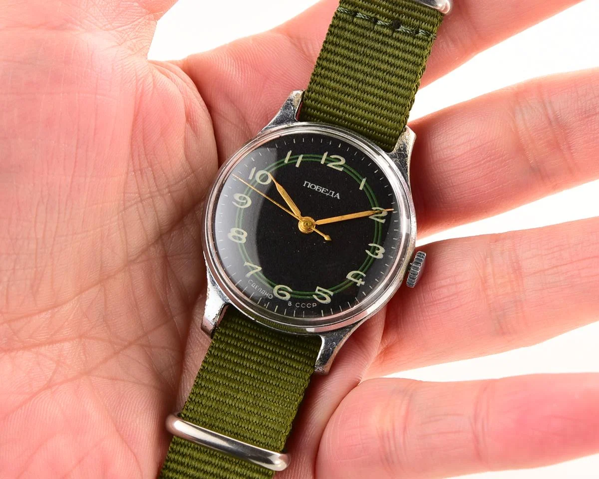Vintage Soviet mechanical Pobeda wrist watch