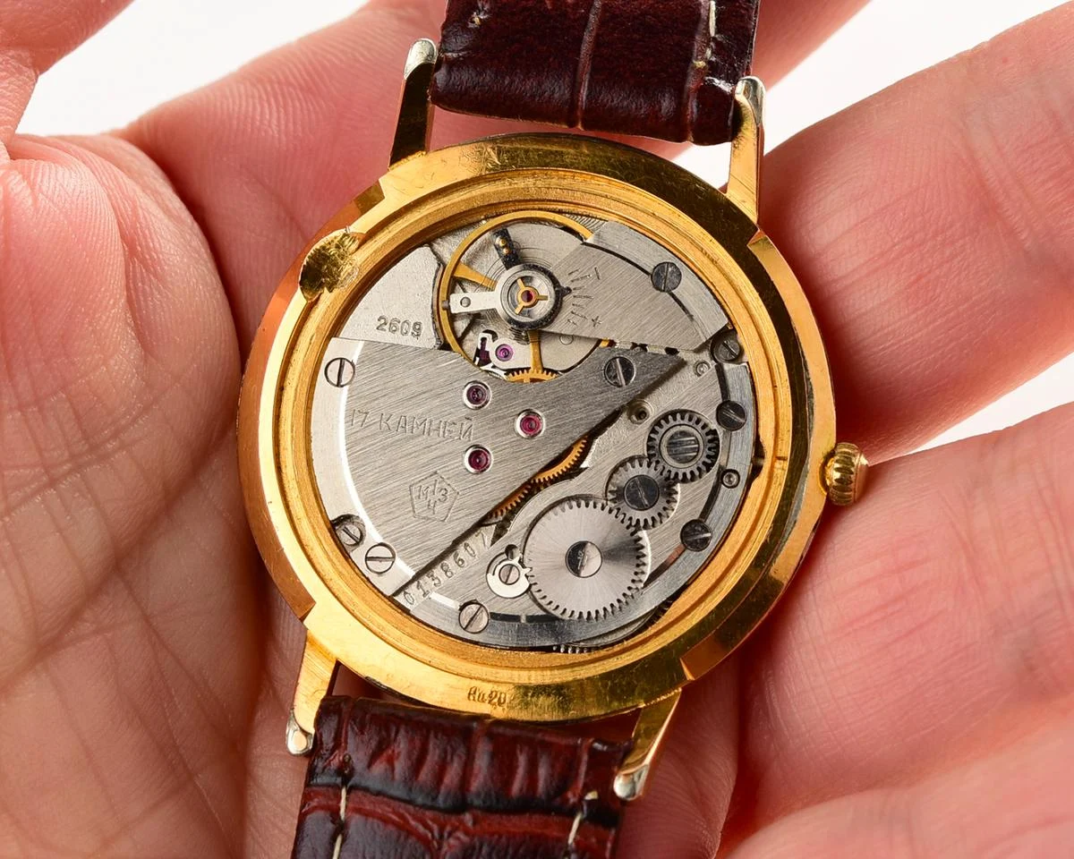 Beautiful vintage mechanical Poljot, gold-plated AU20