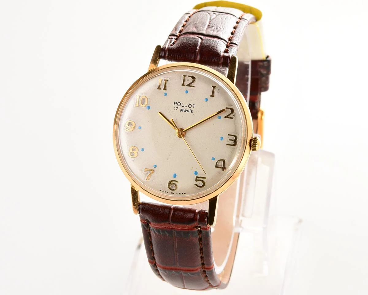 Beautiful vintage mechanical Poljot, gold-plated AU20