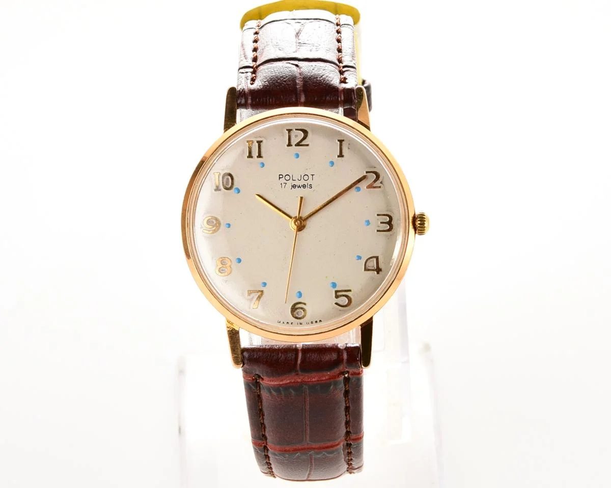 Beautiful vintage mechanical Poljot, gold-plated AU20