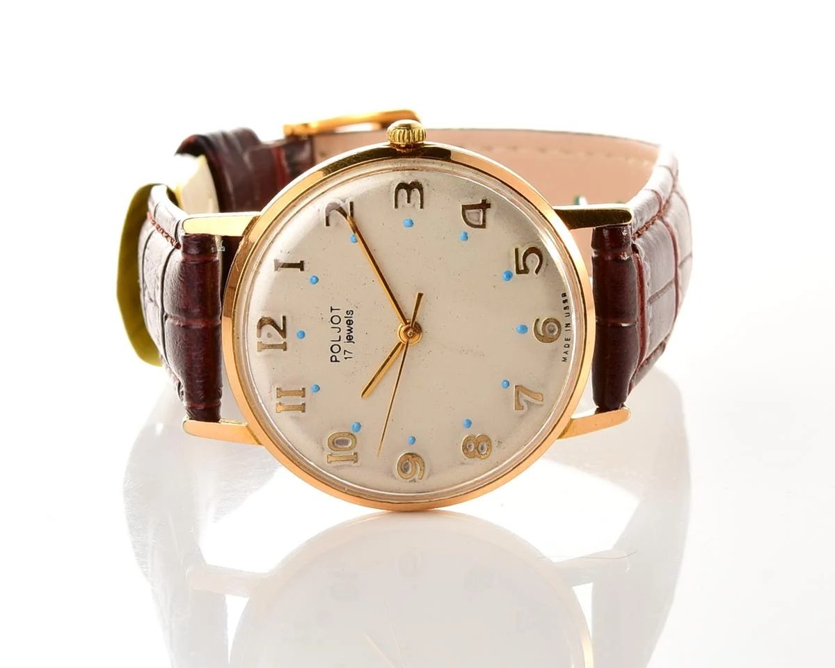 Beautiful vintage mechanical Poljot, gold-plated AU20