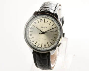 Vintage mechanical Raketa watch with 24 hours dial