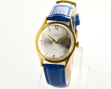 Wostok (Vostok) mechanical gold-plated wrist watch with engraved back