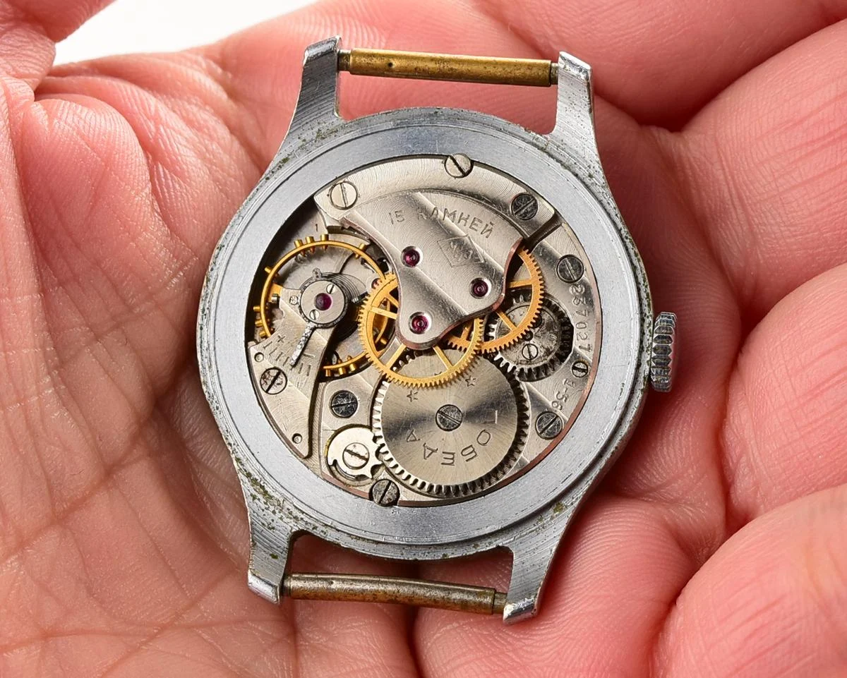 Vintage Soviet mechanical Pobeda wrist watch