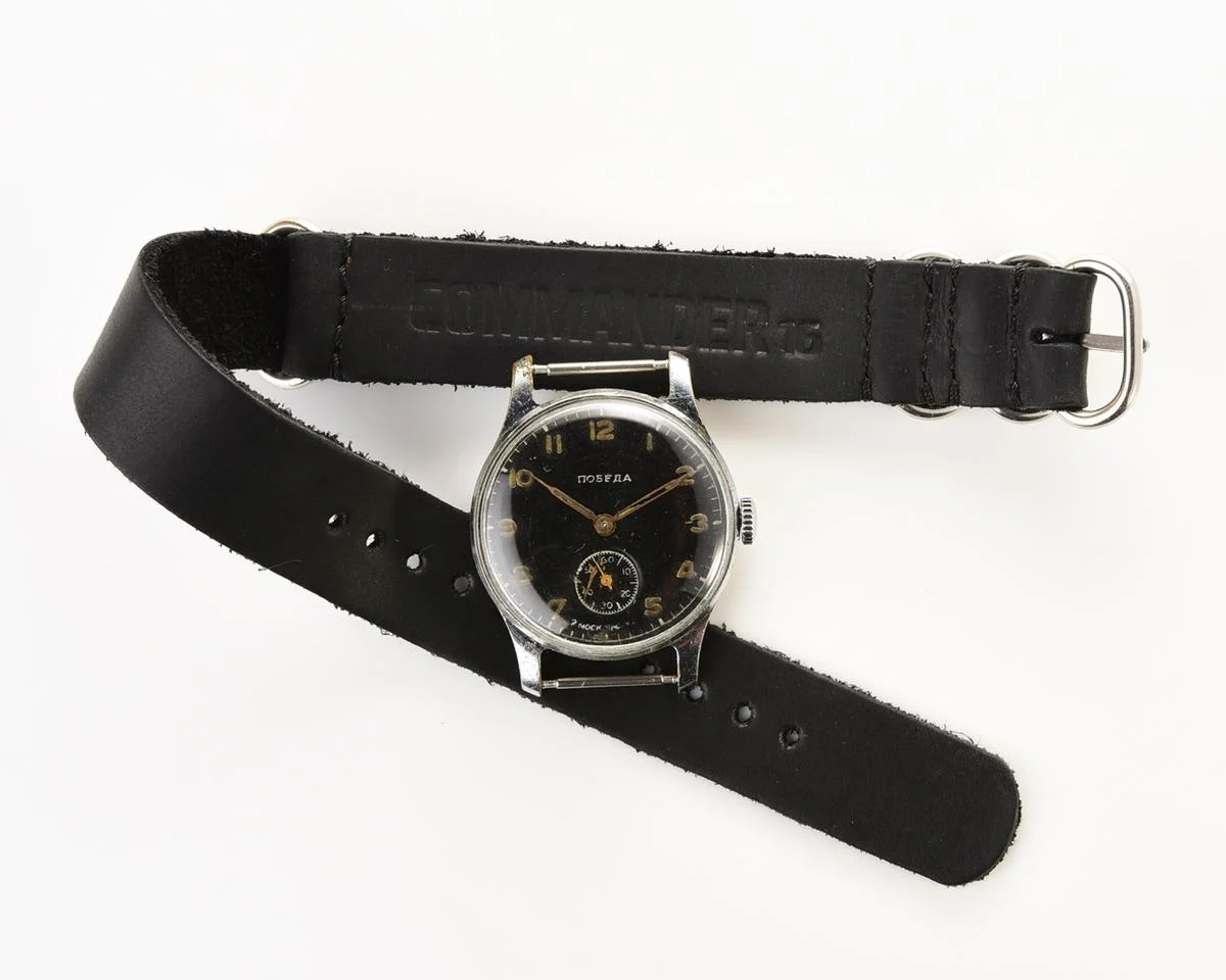Vintage Soviet mechanical Pobeda wrist watch from 4th quarter 1955