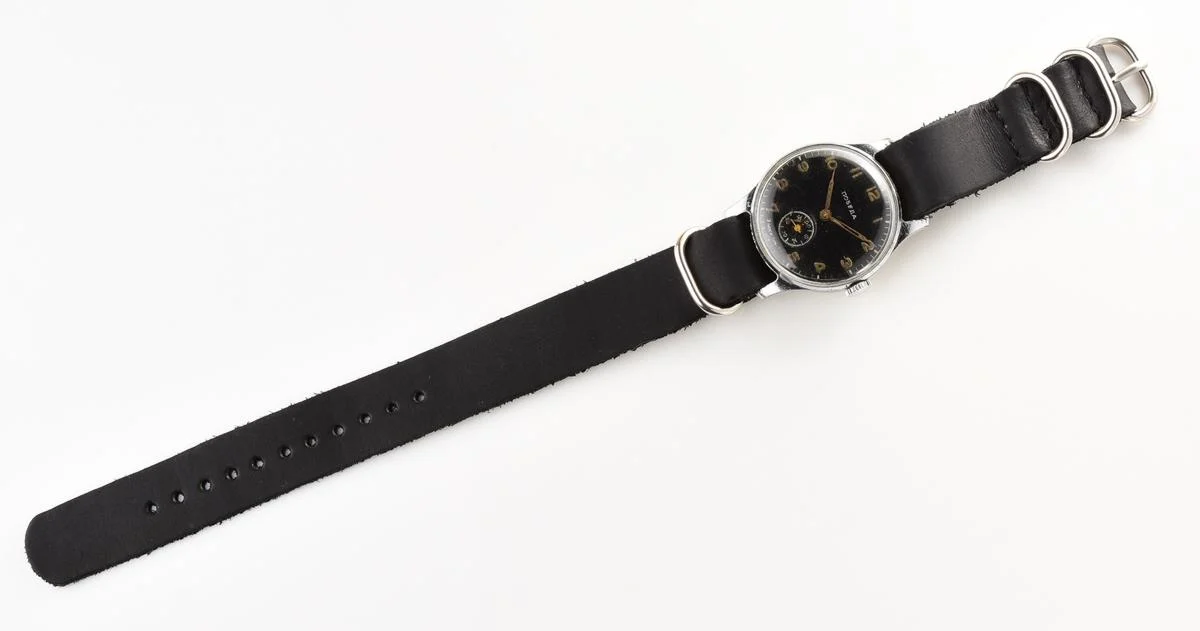 Vintage Soviet mechanical Pobeda wrist watch from 4th quarter 1955