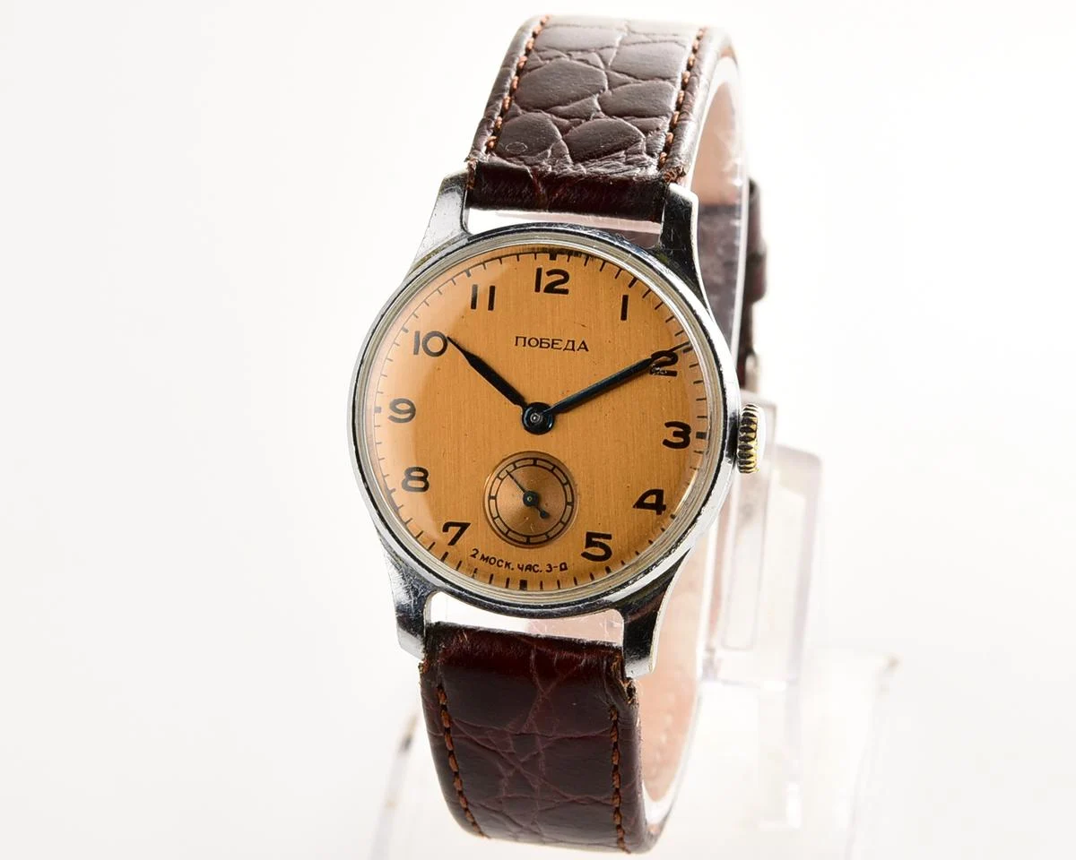 Excellent Soviet Pobeda watch with bronze dial from the 2nd quarter of 1955
