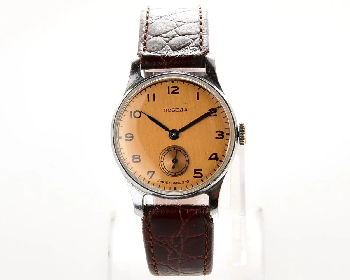 Excellent Soviet Pobeda watch with bronze dial from the 2nd quarter of 1955
