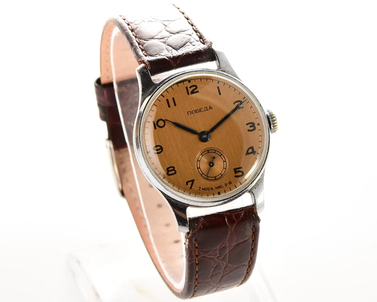 Excellent Soviet Pobeda watch with bronze dial from the 2nd quarter of 1955