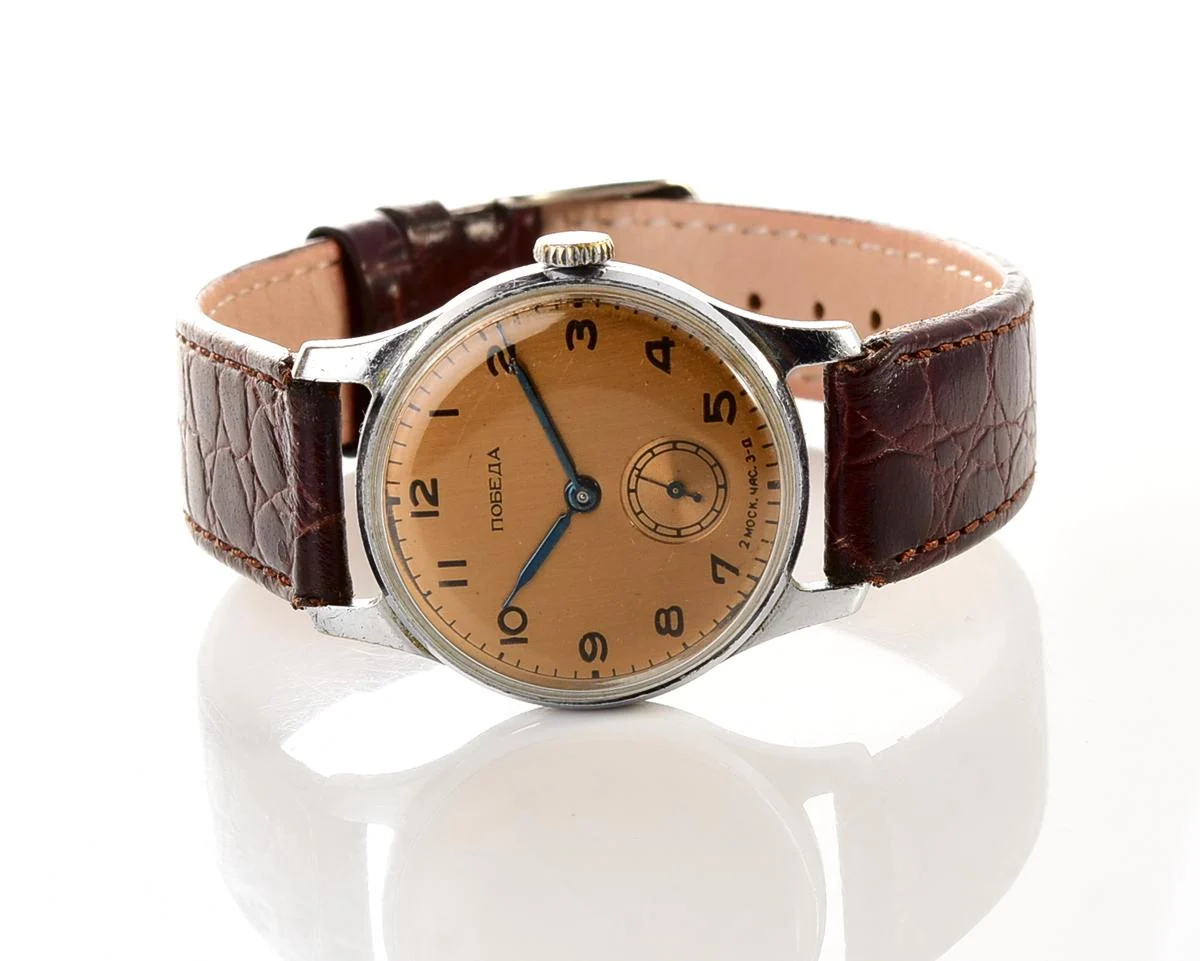 Excellent Soviet Pobeda watch with bronze dial from the 2nd quarter of 1955