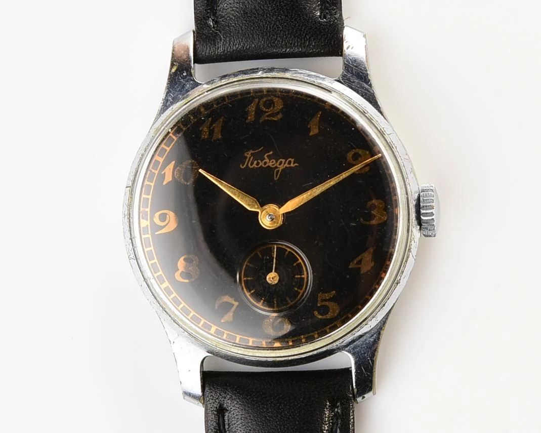 Vintage Soviet Pobeda mechanical wristwatch, PChZ, the 1st quarter of 1955