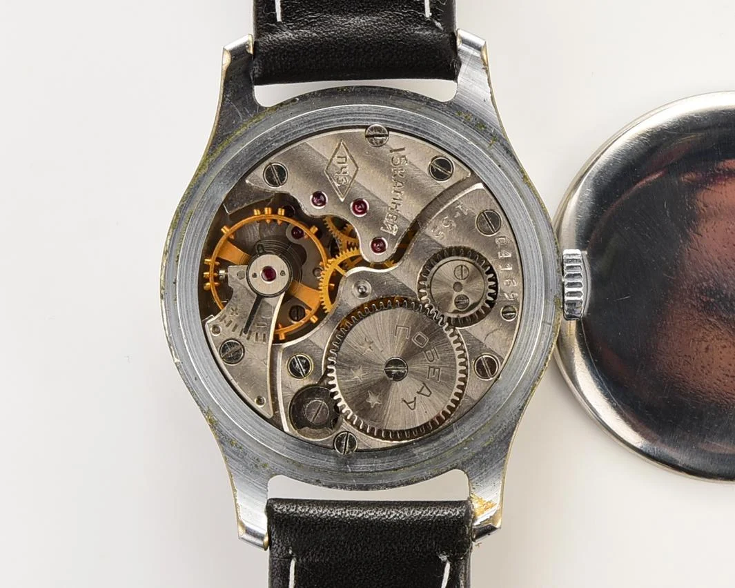 Vintage Soviet Pobeda mechanical wristwatch, PChZ, the 1st quarter of 1955