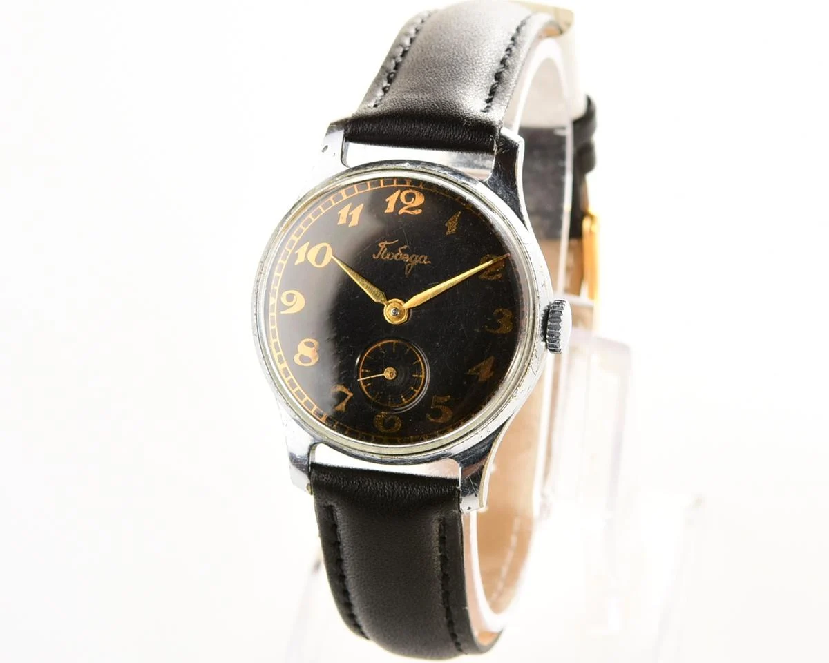 Vintage Soviet Pobeda mechanical wristwatch, PChZ, the 1st quarter of 1955