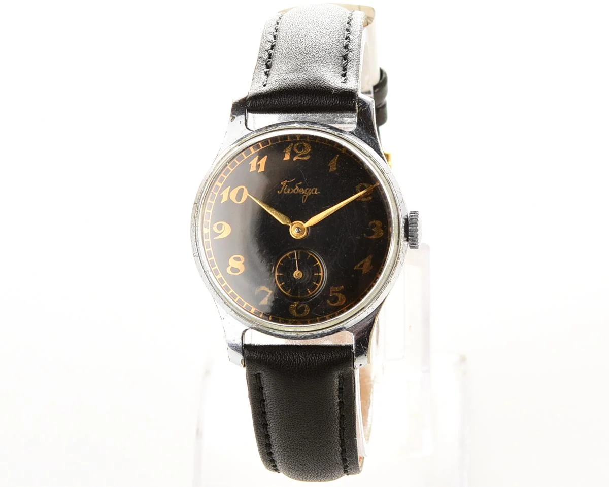 Vintage Soviet Pobeda mechanical wristwatch, PChZ, the 1st quarter of 1955