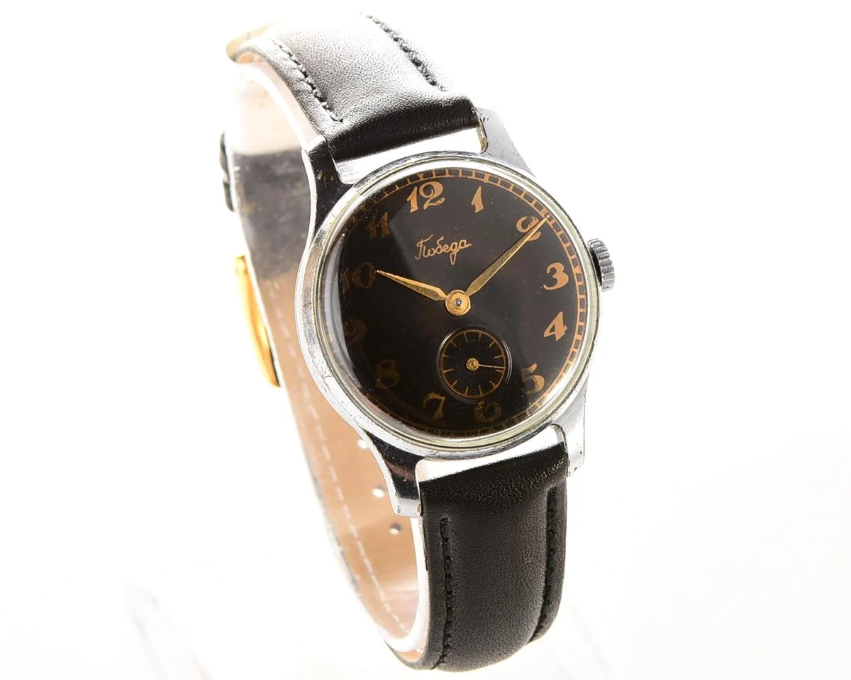 Vintage Soviet Pobeda mechanical wristwatch, PChZ, the 1st quarter of 1955