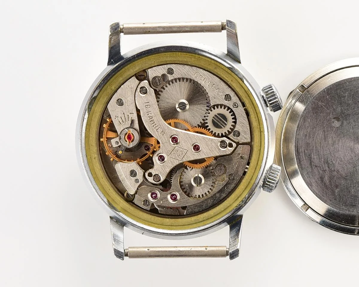 Soviet Poljot mechanical watch with alarm clock function