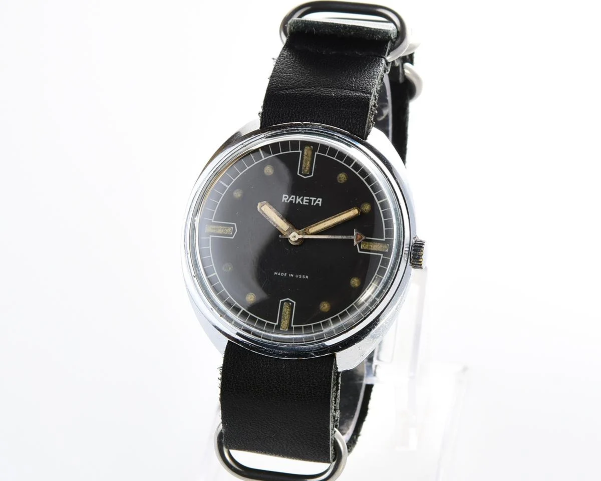 Soviet Raketa military style mechanical watch