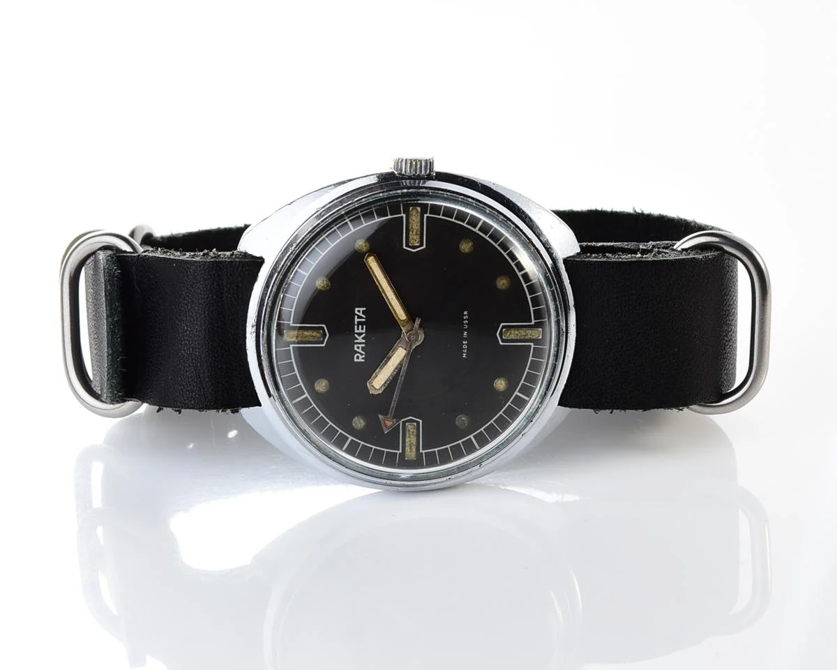 Soviet Raketa military style mechanical watch