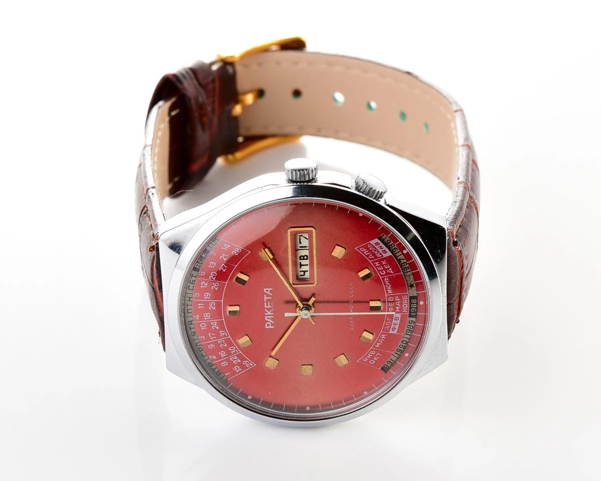 Soviet Raketa perpetual calendar mechanical watch