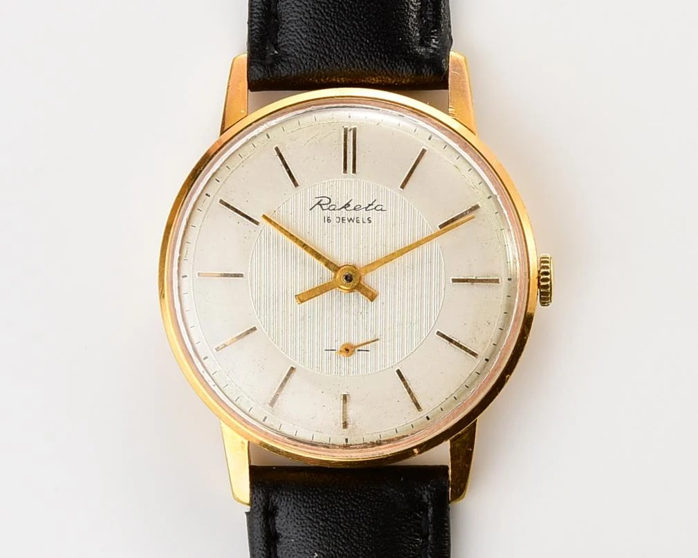 Vintage gold-plated Raketa mechanical watch