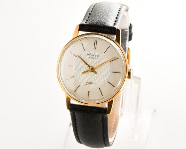 Vintage gold-plated RAKETA mechanical watch