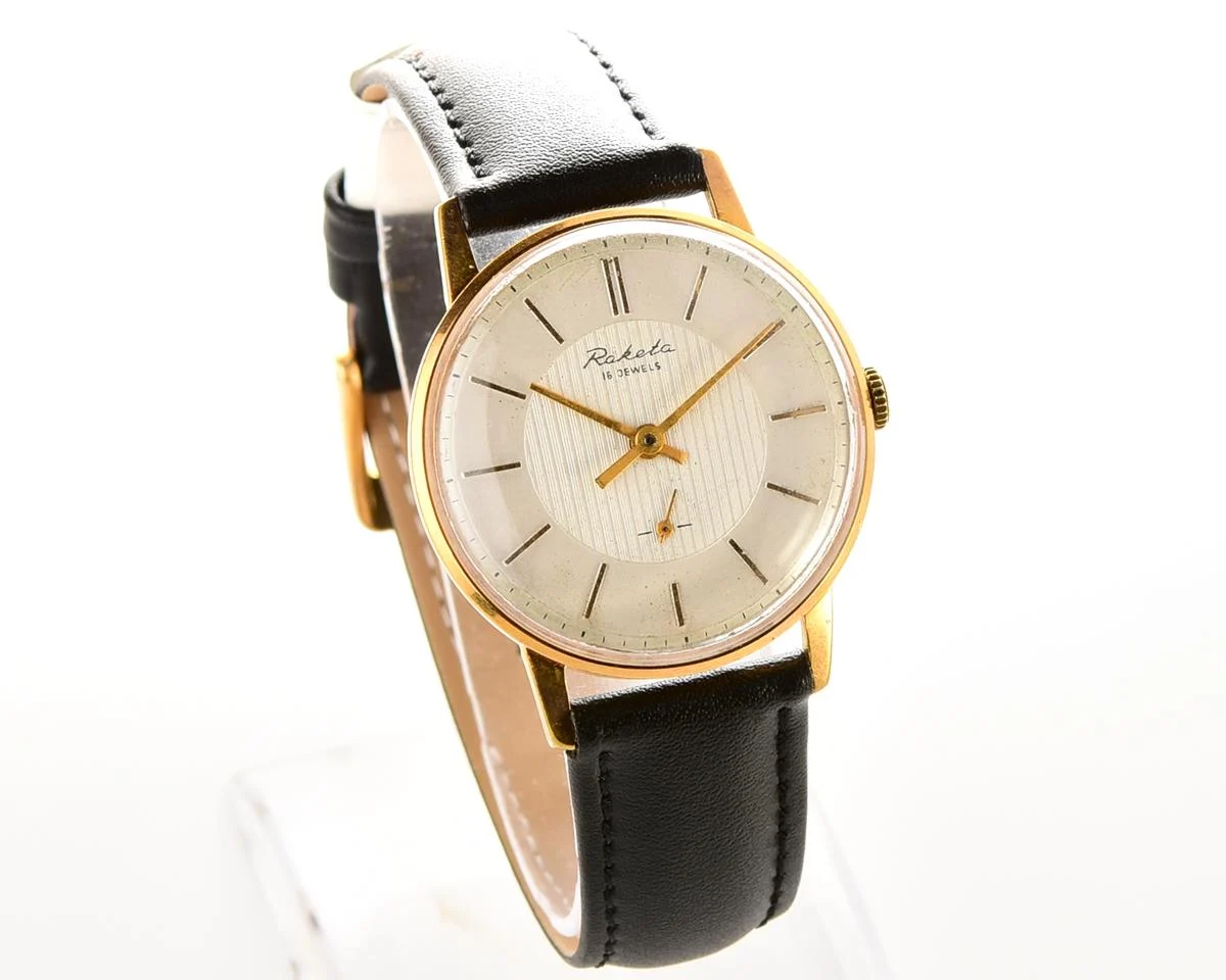 Vintage gold-plated Raketa mechanical watch