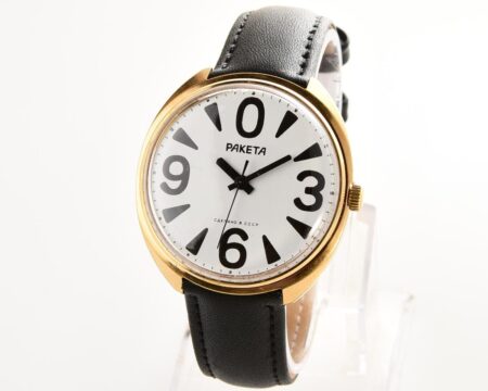 Soviet mechanical gold-plated watch RAKETA "big zero"