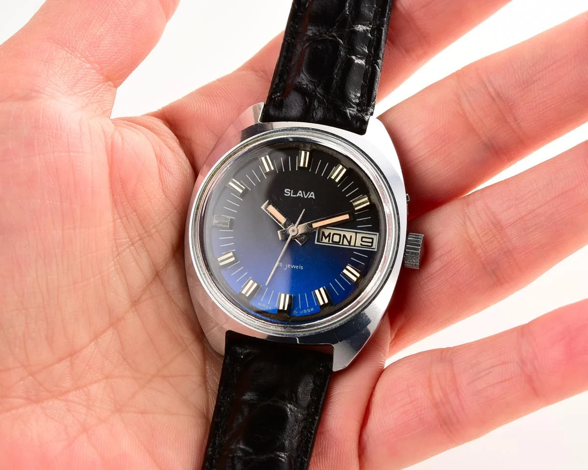 Slava Soviet mechanical vintage watch