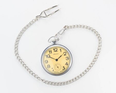 Molnija open face vintage soviet pocket watch