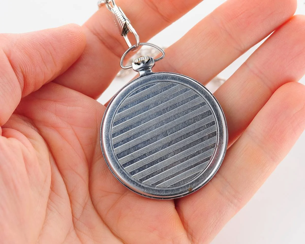 Molnija open face vintage Soviet pocket watch